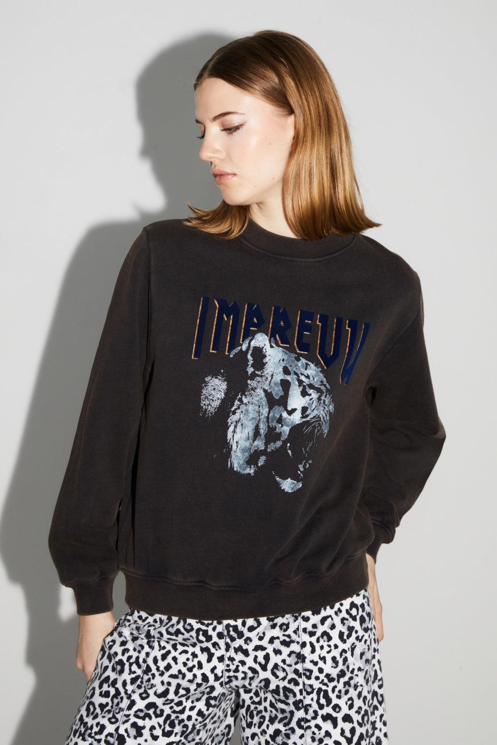 Sweatshirt Eddie Black Tiger Fabriqué Au Portugal