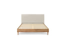 Lit Avec Lattes Massives Pieds En Bois Naturel - Noa - Beige