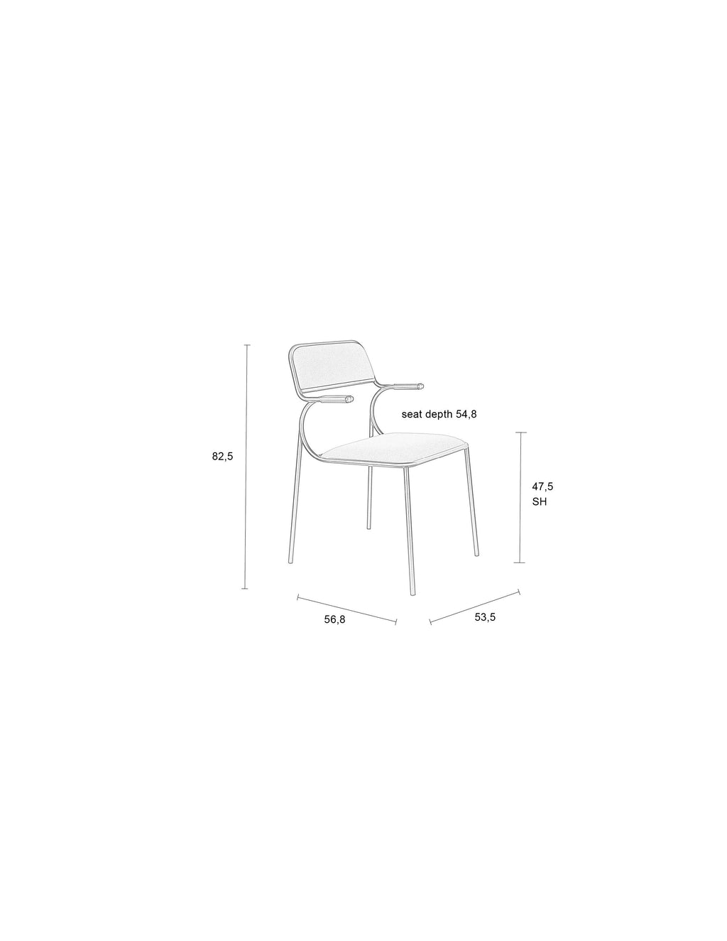 Alba - Dining Room Armchair - Fabric - Black/Black