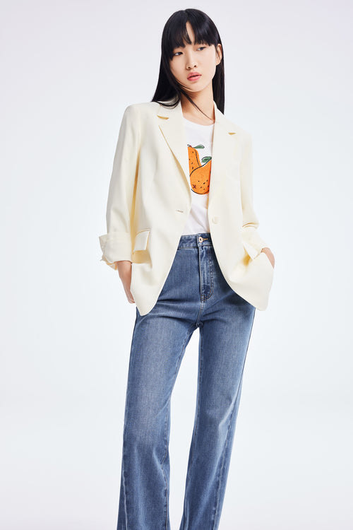 Lily - Blazer - Jaune Crème