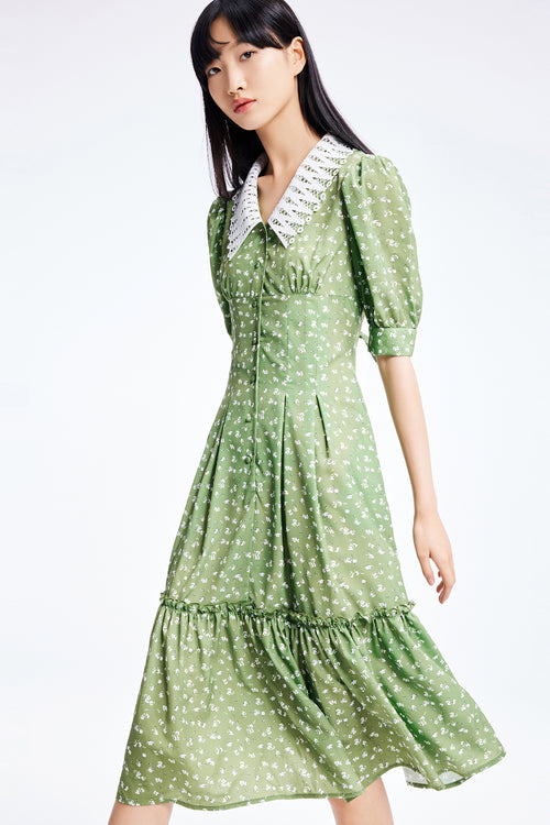 Lily - Robe - Vert Gazon