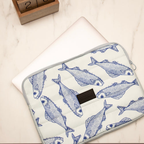 Housse Pour Ordinateur Portable 15" - Bleu & Blanc