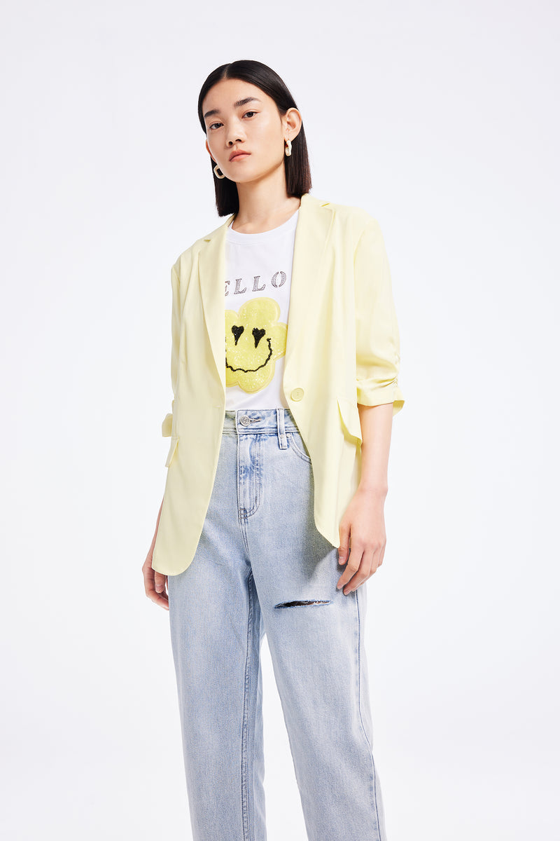 Lily - Blazer - Jaune Crème