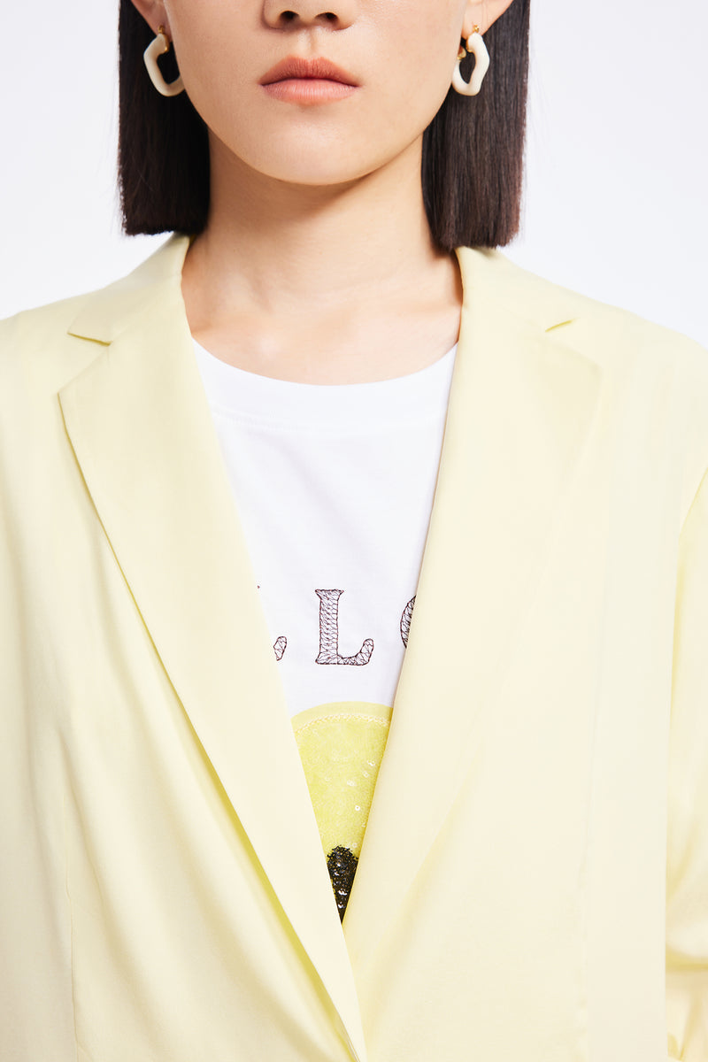 Lily - Blazer - Jaune Crème