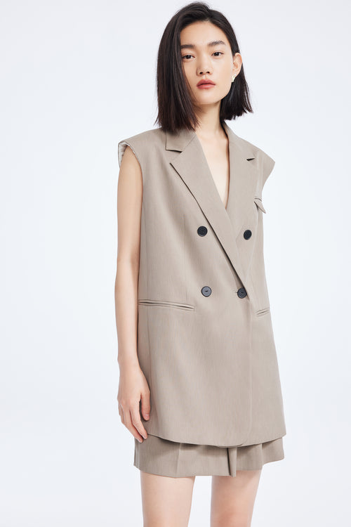 Lily - Gilet - Gris-Brun