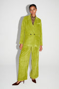 Blazer Ema Velours Vintage Vert Anisé Fabriqué En Italie