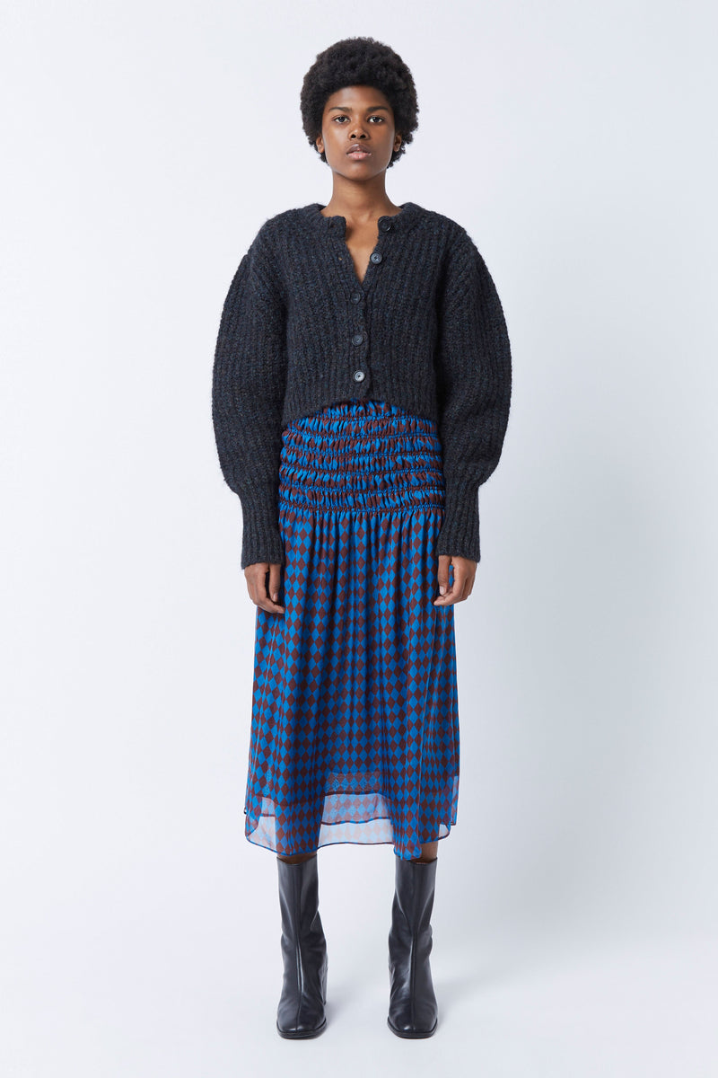 Jupe Adam Monaco - print BLEU ROY