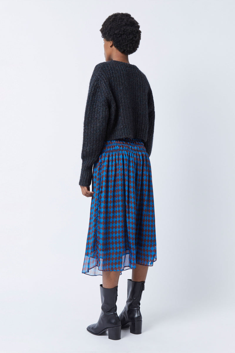 Jupe Adam Monaco - print BLEU ROY