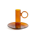 Porte-Bougie En Cristal Ambre