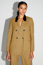 Blazer Ema Pied De Poule Safran Fabriqué En Italie