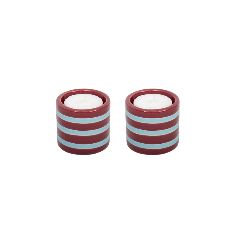 Lot De 2 Bougeoirs Harmony Ceramic - Bordeaux