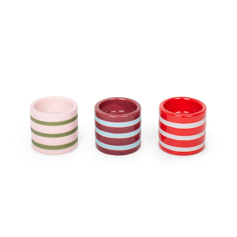 Lot De 2 Bougeoirs Tropical Ceramic - Rouge