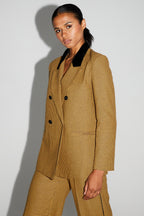 Blazer Ema Pied De Poule Safran Fabriqué En Italie