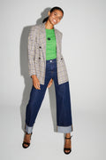 Blazer Ema Pied De Poule Lucky Star Blue Fabriqué En Italie