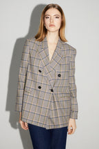 Blazer Ema Pied De Poule Lucky Star Blue Fabriqué En Italie