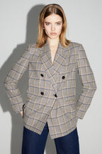 Blazer Ema Pied De Poule Lucky Star Blue Fabriqué En Italie
