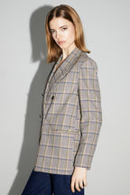 Blazer Ema Pied De Poule Lucky Star Blue Fabriqué En Italie