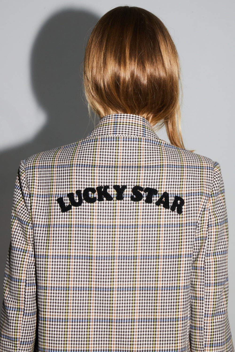 Blazer Ema Pied De Poule Lucky Star Blue Fabriqué En Italie