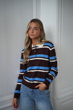 Zola Blue - Striped Polo