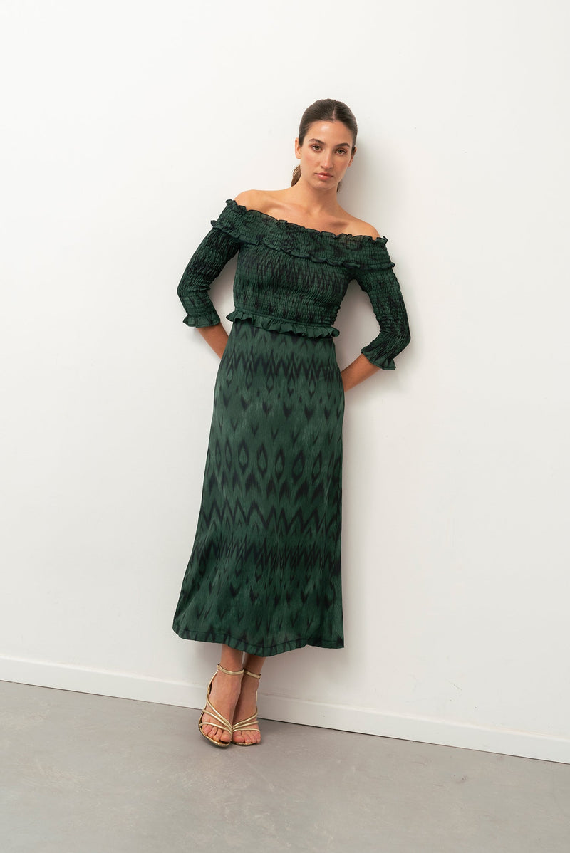 Robe Bardot - Vert