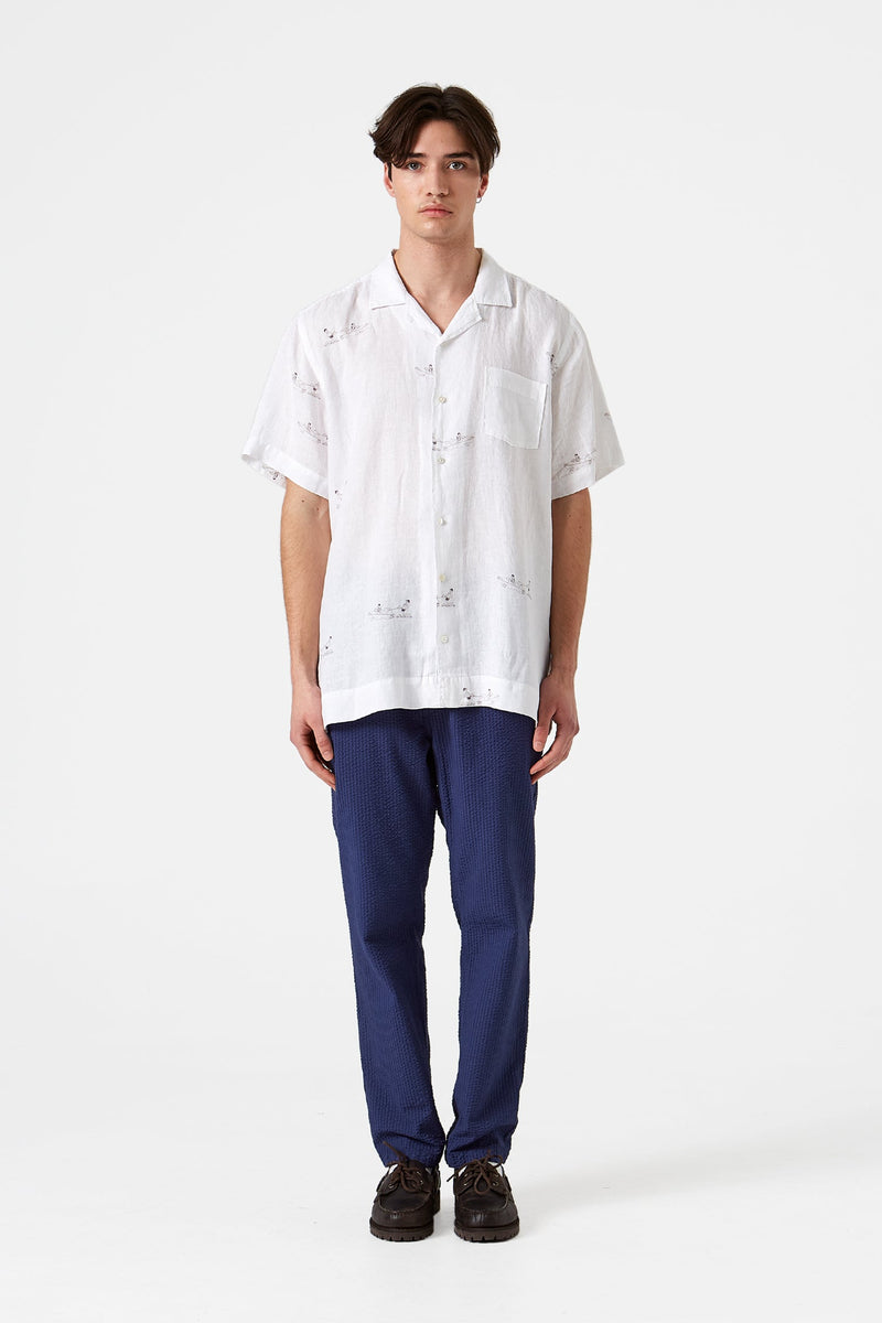 Calypso Short Sleeve Shirt Plain Blanc