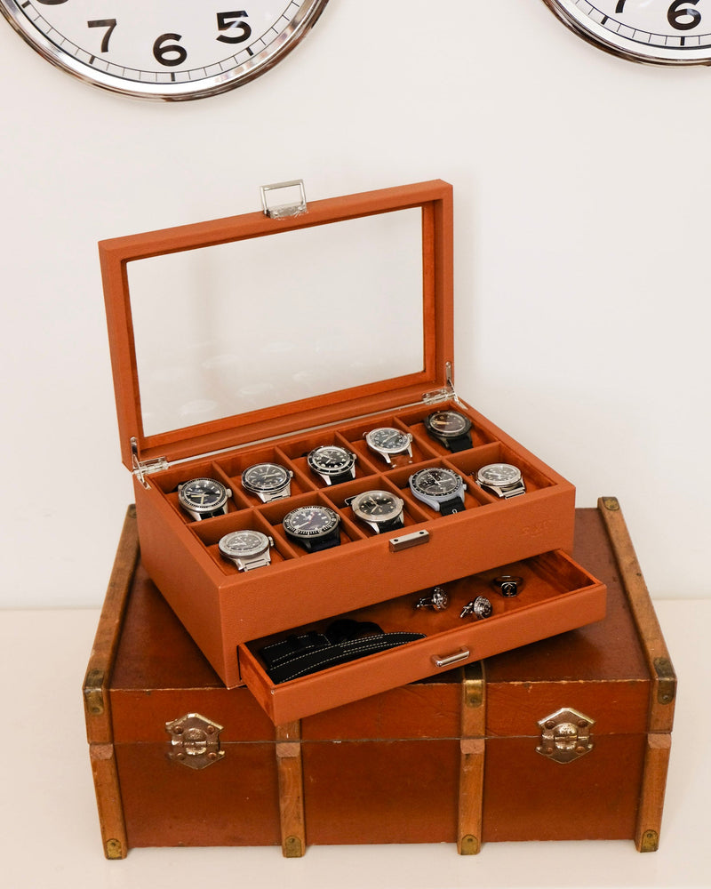 Boîte À Montres Jean 10 Emplacements + Tiroir