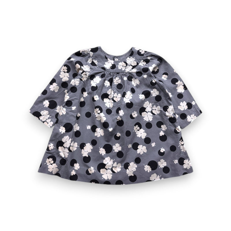 Bonpoint - Blouse Grise À Fleurs - 12 Mois