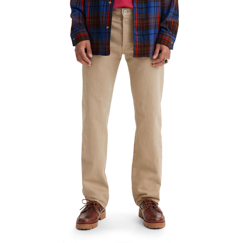 Jeans Dritti a Vita Media Levi's 501 Beige
