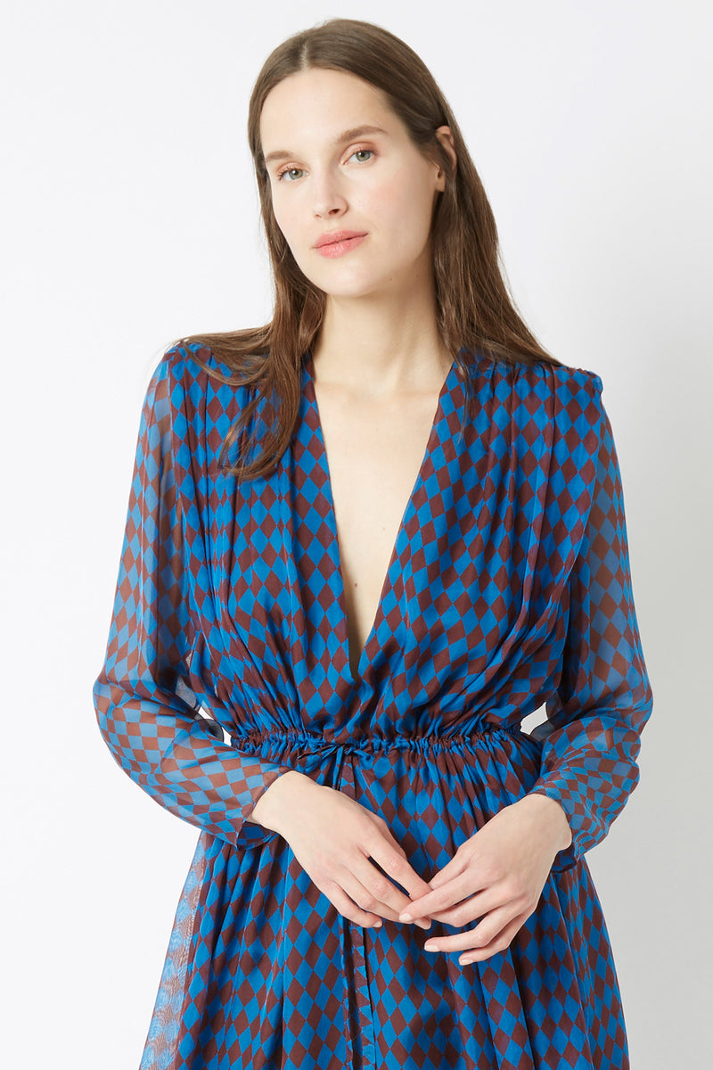 Vestido Caroline Monaco - Estampado ROY BLUE