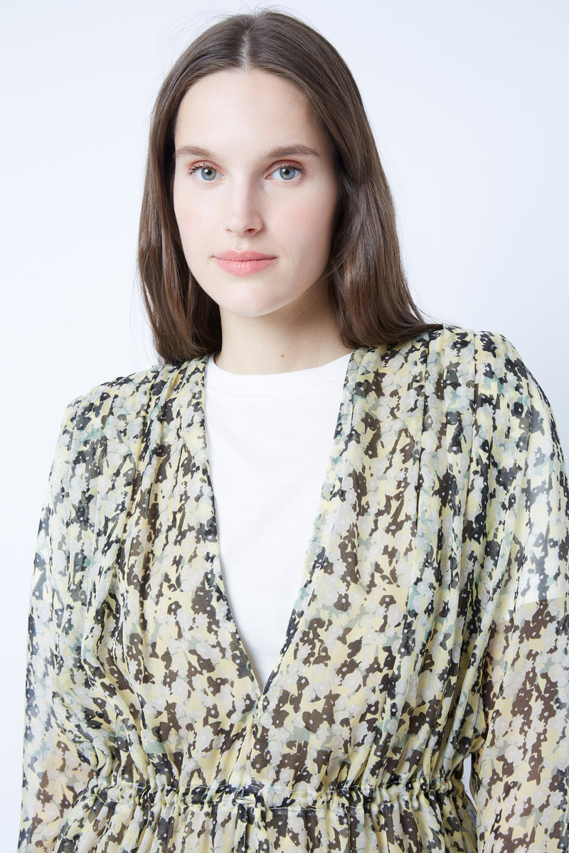 Robe Caroline Monaco - print LIGHT YELLOW