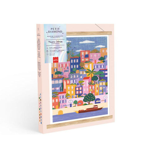 Coffret Petit Diamond - Diamond Painting - Maisons Colorées Par Coralie Fau