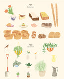 Carnet De Coloriages Et De Stickers / Le Marché - Zoé de Las Cases