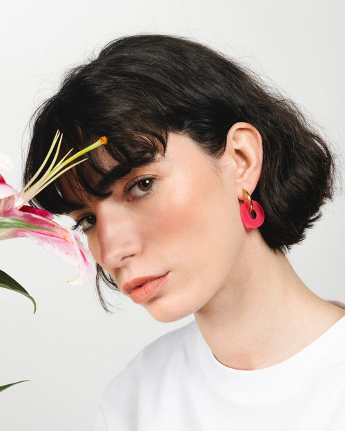 Pendientes Donut - Fucsia