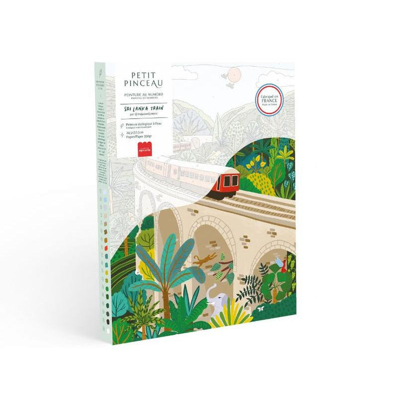Coffret Peinture Au Numéro - Petit Pinceau - Sri-Lanka Train Par Maja Tomljanovic