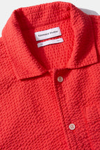 Chemise Manches Courtes Seersucker Red