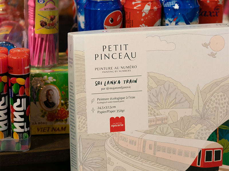 Coffret Peinture Au Numéro - Petit Pinceau - Sri-Lanka Train Par Maja Tomljanovic