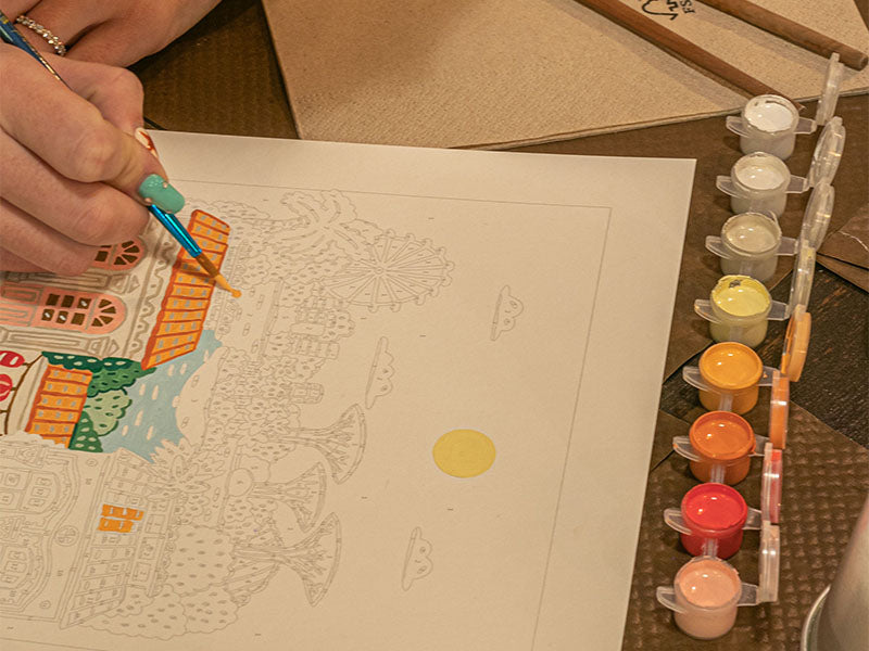 Coffret Peinture Au Numéro - Petit Pinceau - Singapore Par Hoglet & Co