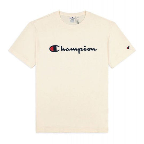 T-Shirt Champion Crewneck - Blanc Cassé, Noir