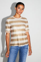 Blouse Poppy Rayures Gold Fabriquée En Italie