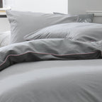 Percale Permanent Premium - Juego De Cama Piping Percal - Acero