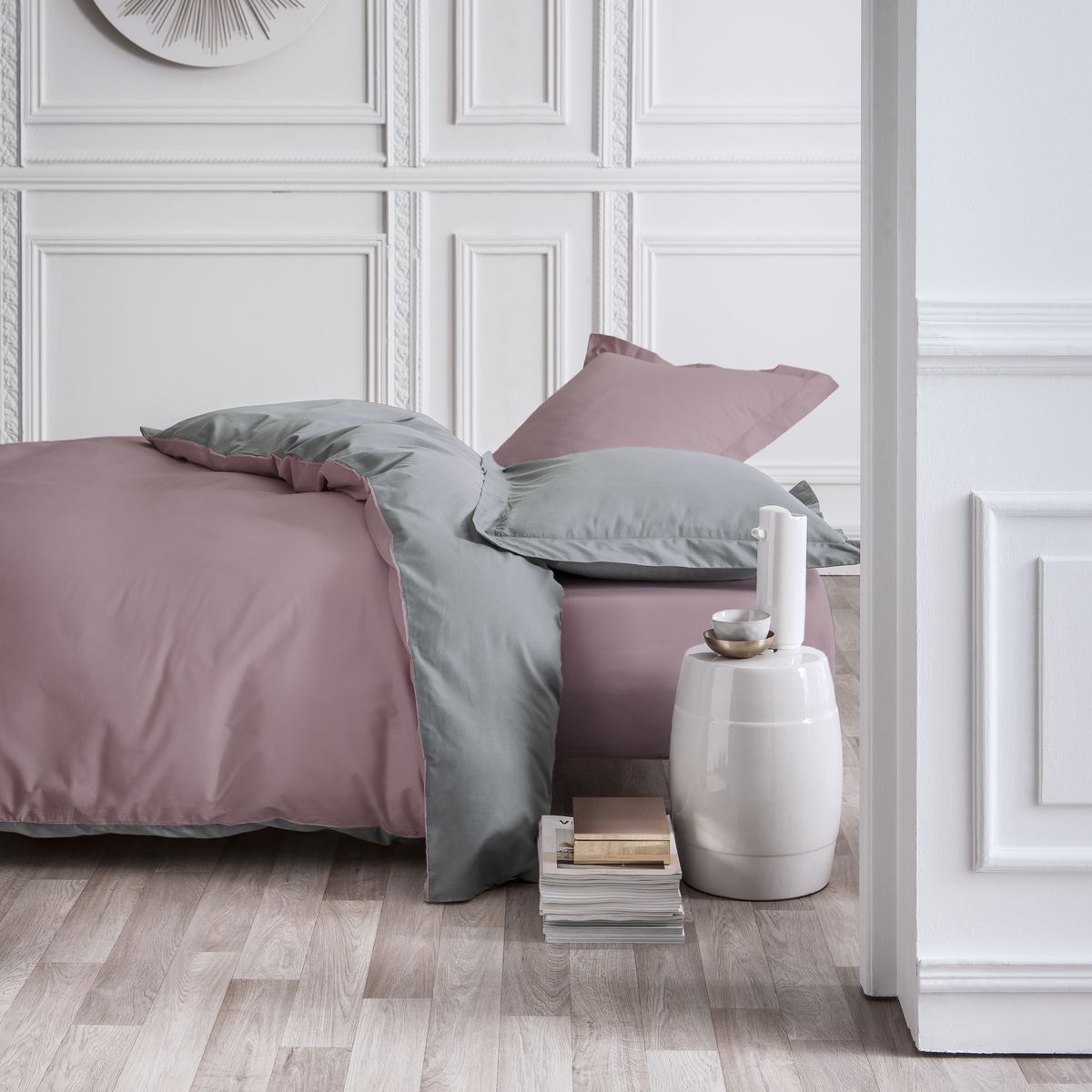 Percale Permanent Premium - Juego De Cama Bicolor Percal - Acero