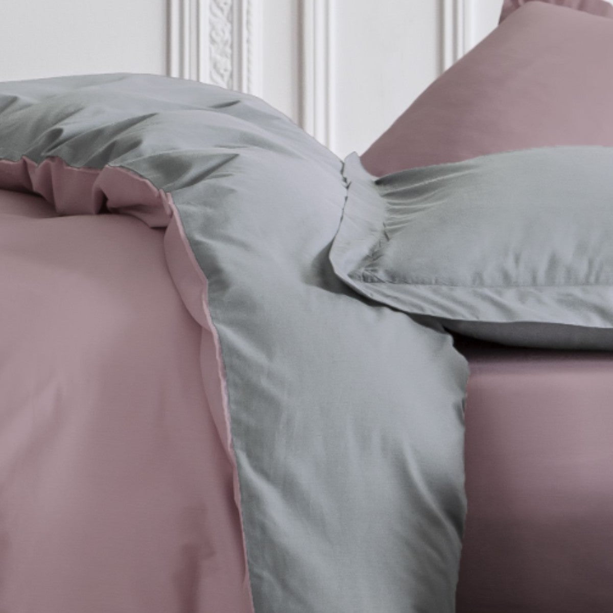 Percale Permanent Premium - Juego De Cama Bicolor Percal - Acero