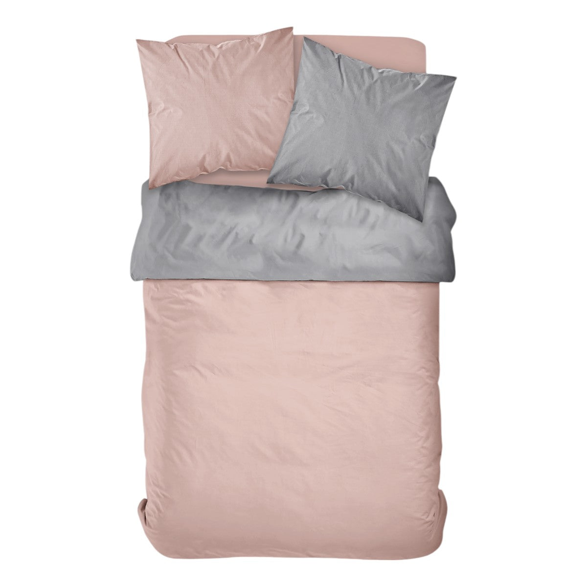 Percale Permanent Premium - Juego De Cama Bicolor Percal - Acero