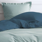 Percale Permanent Premium - Juego de Cama Bicolor de Percal - Pavo Real