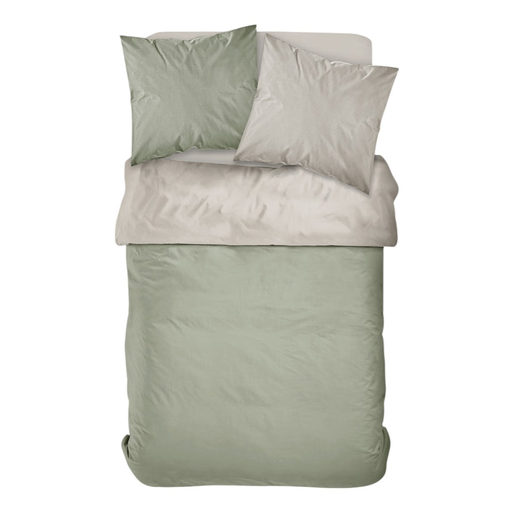 Percale Permanent Premium - Juego De Cama Bicolor De Percal - Dune