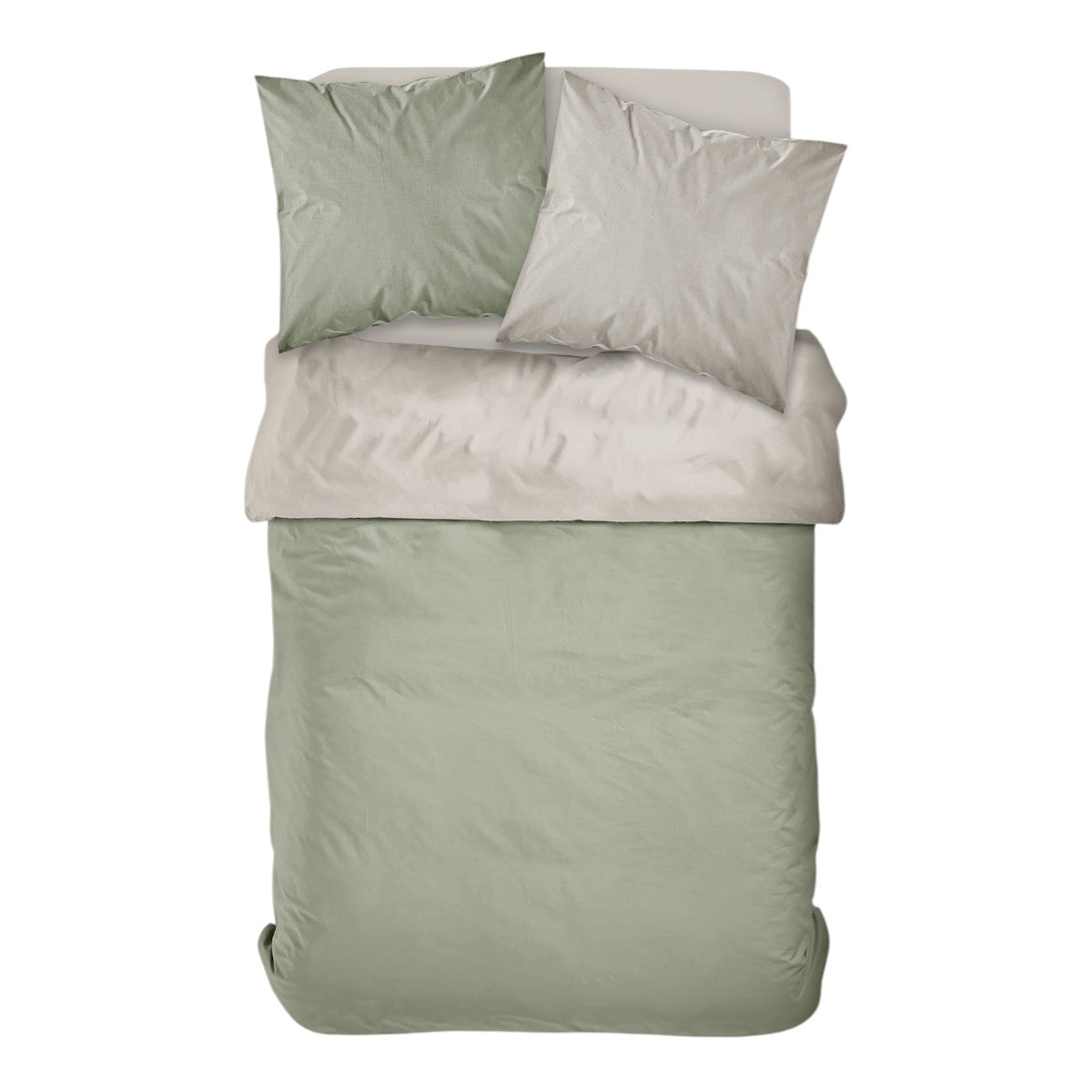 Percale Permanent Premium - Juego De Cama Bicolor De Percal - Dune