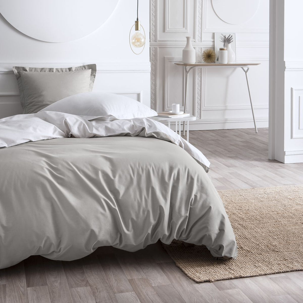 Percale Permanent Premium - Parure De Lit Bicolore Percale - Craie