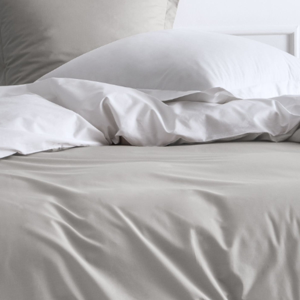 Percale Permanent Premium - Parure De Lit Bicolore Percale - Craie
