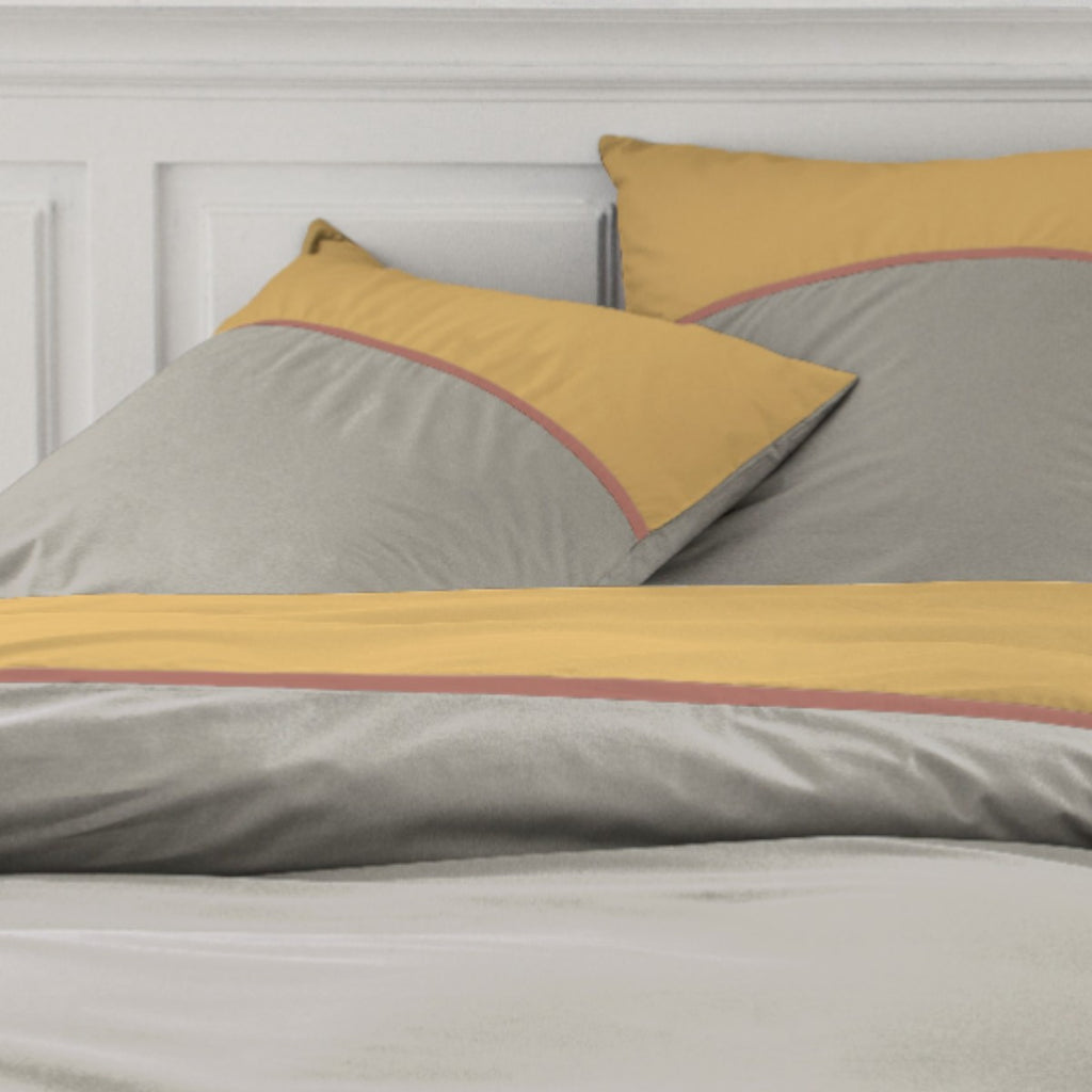 Percale Permanent Premium - Juego De Cama Tricolor Percal - Ocre