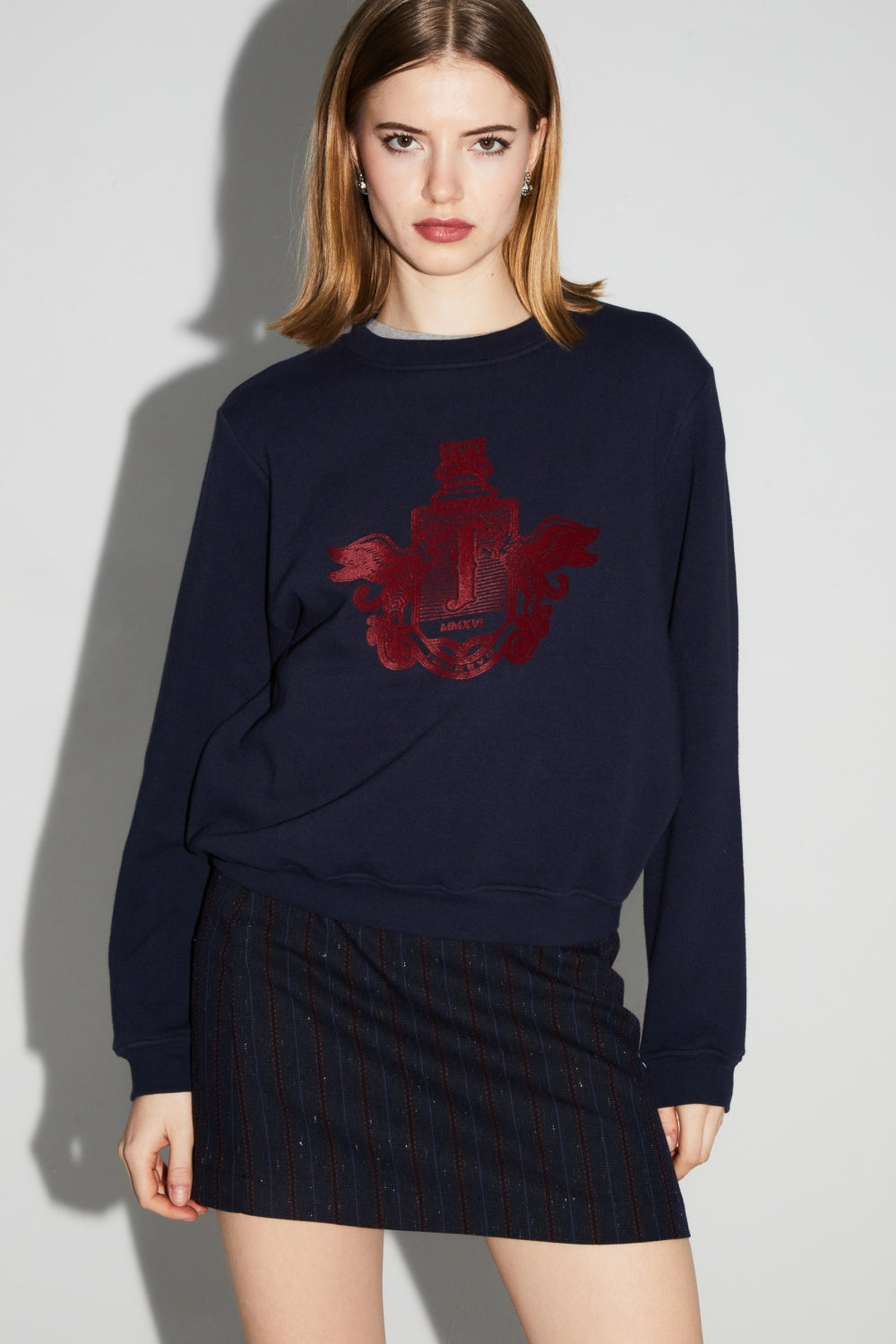 Sweatshirt Eddie Blason Bordeaux Fabriqué Au Portugal